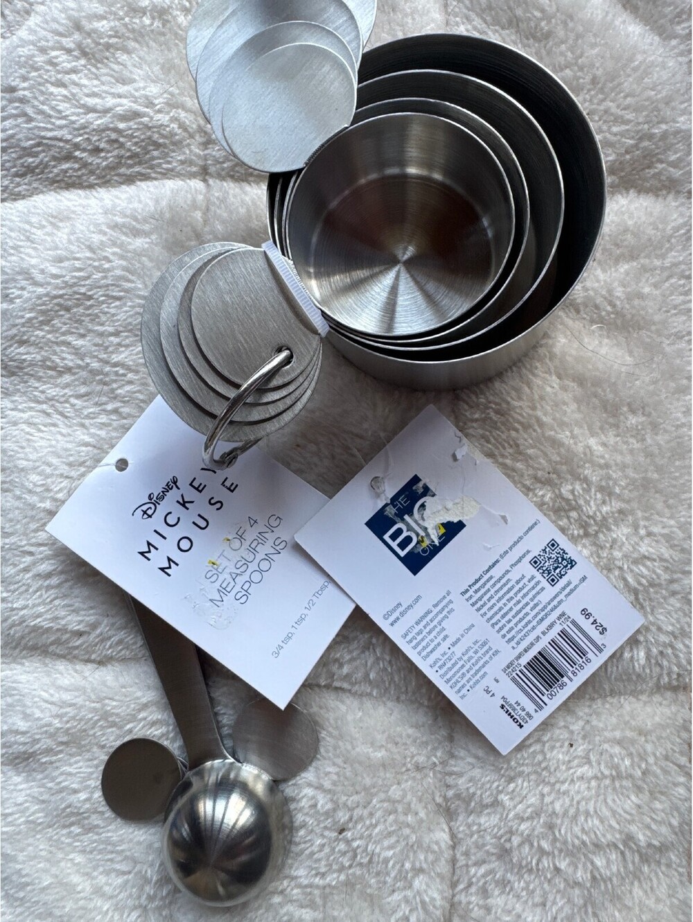 Disney Mickey Mouse Stainless Measuring Cups & Spoons Set NEW with Tags